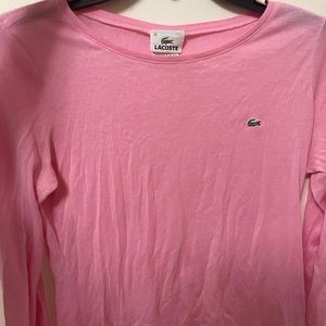 pink Lacoste shirt